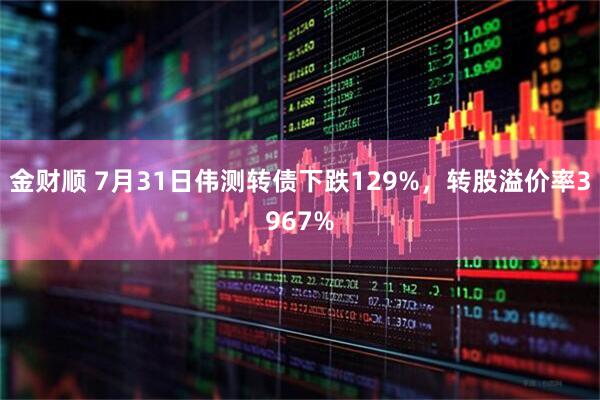 金财顺 7月31日伟测转债下跌129%，转股溢价率3967%
